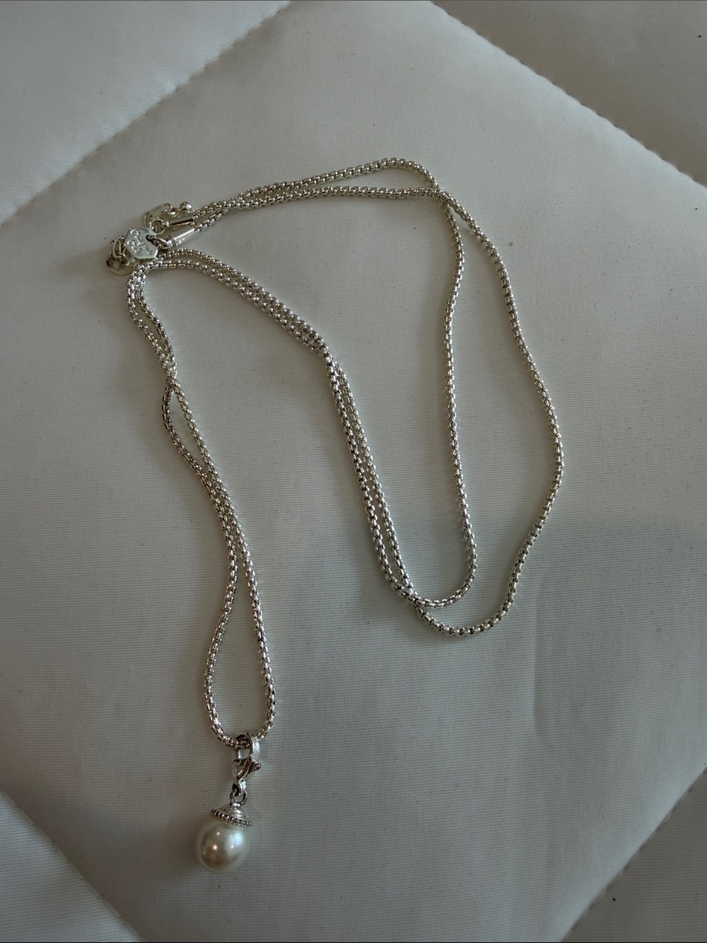 Sterling Silver Pearl Pendant Necklace - White Pearl